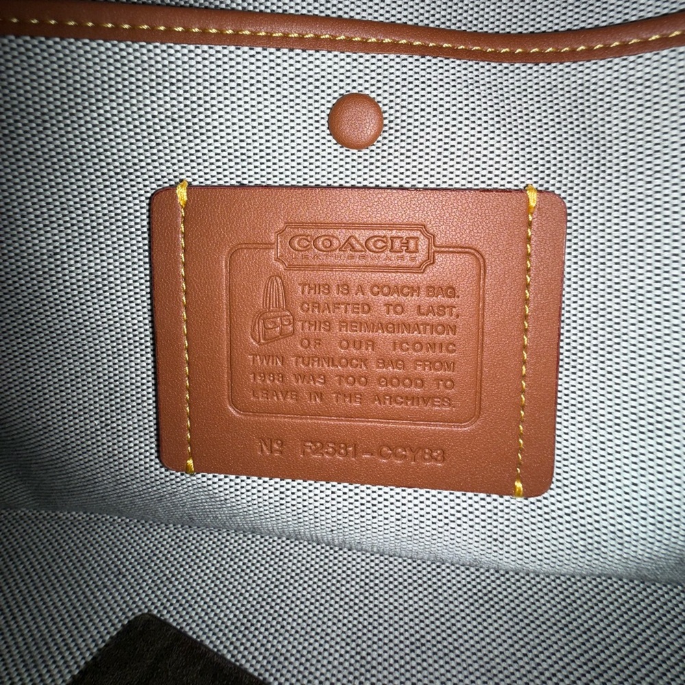 Coach Twin Turnlock Bag In Loved Leather - Picture 14 of 14